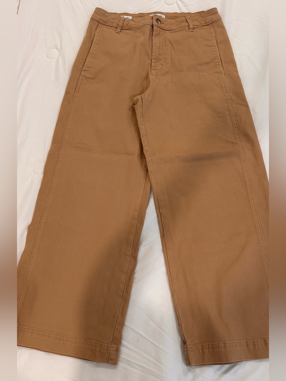 Vigoss Women's Cropped Wide Jeans in Camel Brown